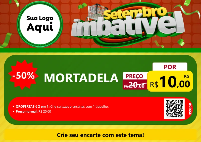 Modelo de Cartaz para Cartaz A4 Horizontal com o tema Setembro Imbatível para Frios e Laticínios