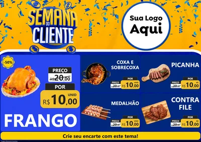 Modelo de Encarte para Encarte A4 Horizontal com o tema Semana do Cliente para Assados