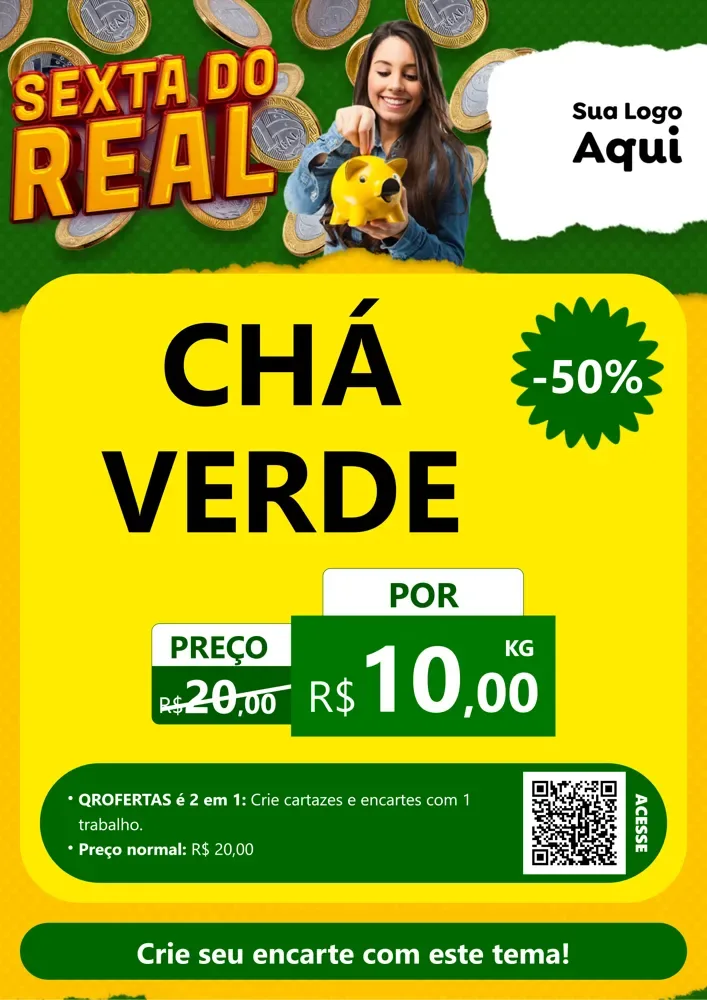 Modelo de Cartaz para Cartaz A4 Vertical com o tema Sexta do Real para Produtos Naturais