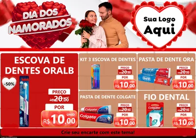 Modelo de Encarte para Encarte A4 Horizontal com o tema Dia dos Namorados para Higiene Pessoal