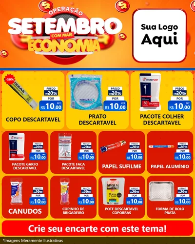 Modelo de Rede Social para Feed Instagram com o tema Operação Setembro Com Muita Economia para Embalagens