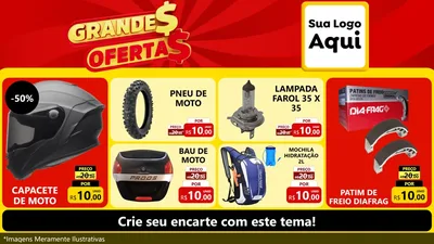 Modelo de TV para TV Horizontal com o tema Grandes Ofertas para Moto peças