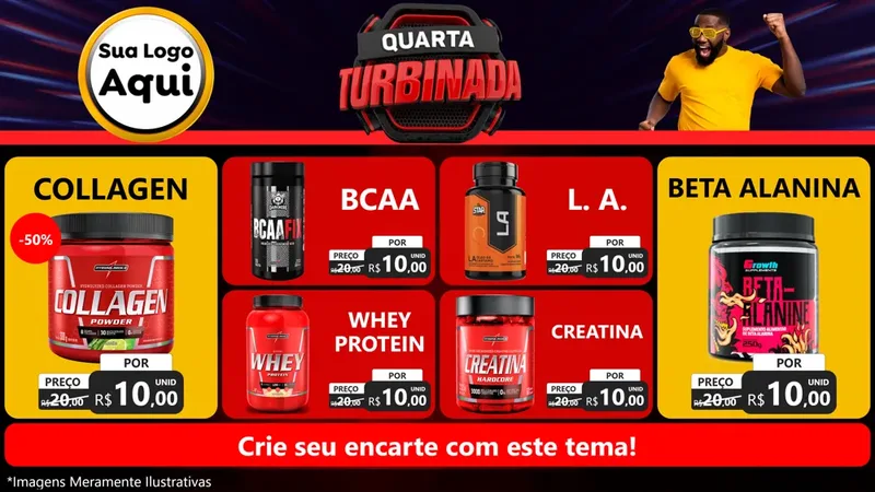 Modelo de TV para TV Horizontal com o tema Quarta Turbinada para Suplementos alimentares
