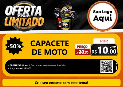 Modelo de Cartaz para Cartaz A4 Horizontal com o tema Oferta Por Tempo Limitado - Motopeças para Moto peças