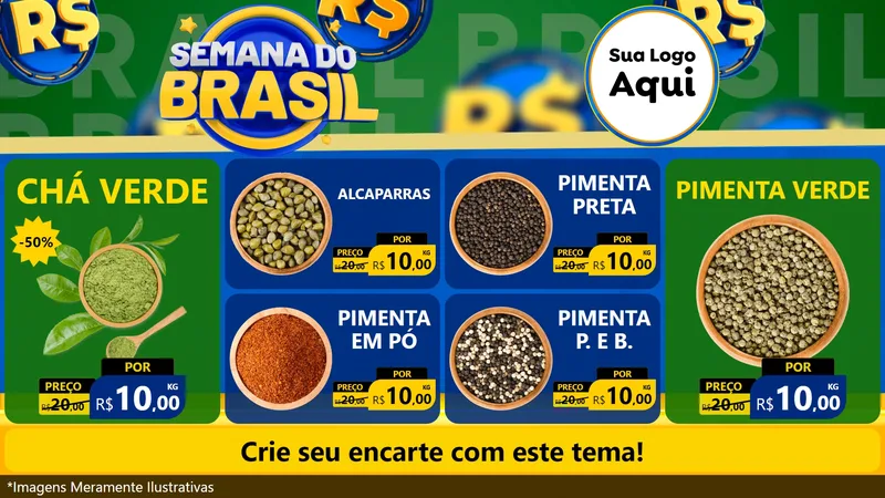 Modelo de TV para TV Horizontal com o tema Semana Do Brasil para Produtos Naturais