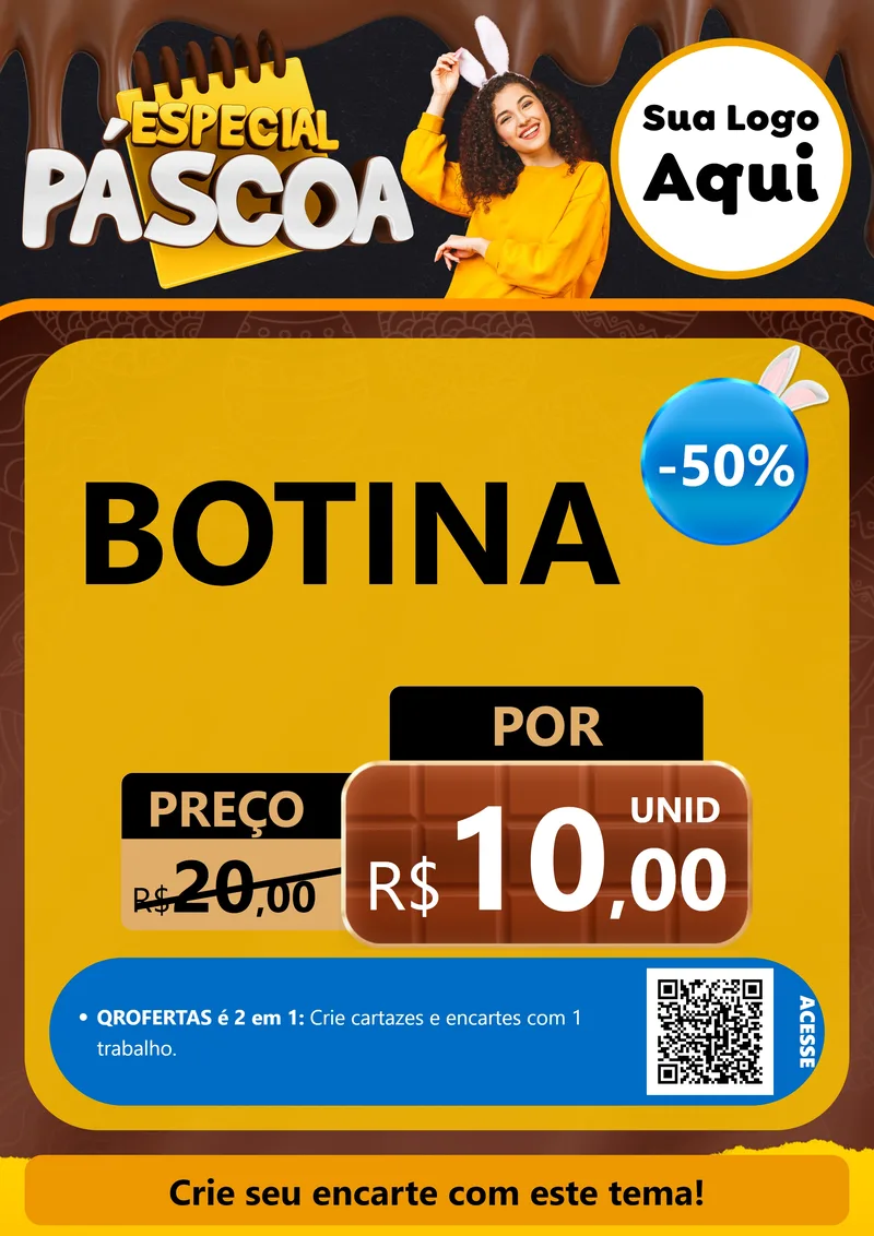 Modelo de Cartaz para Cartaz A4 Vertical com o tema Especial Páscoa para Agropecuária