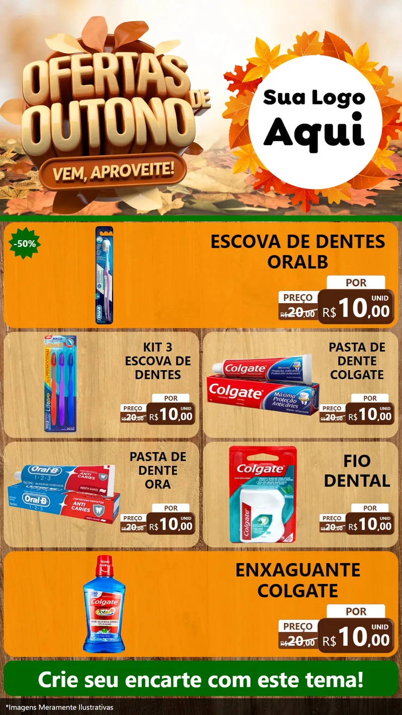 Modelo de TV para TV Vertical com o tema Ofertas de Outono - Vem, Aproveite! para Higiene Pessoal
