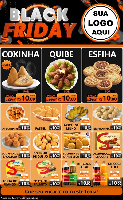 Modelo de Encarte para Encarte Grande com o tema Black Friday para Salgadaria