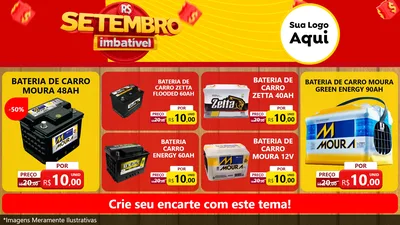 Modelo de TV para TV Horizontal com o tema Setembro Imbatível para Baterias Elétricas