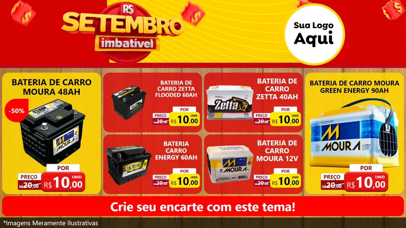 Modelo de TV para TV Horizontal com o tema Setembro Imbatível para Baterias Elétricas