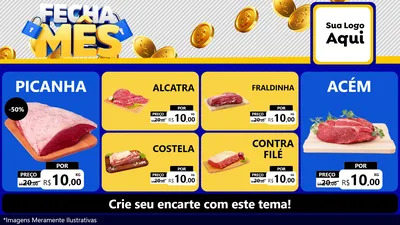 Modelo de TV para TV Horizontal com o tema Fecha Mês para Açougue