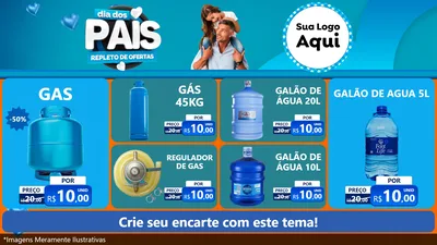 Modelo de TV para TV Horizontal com o tema Dia Dos Pais Repleto de Ofertas para Água e gás
