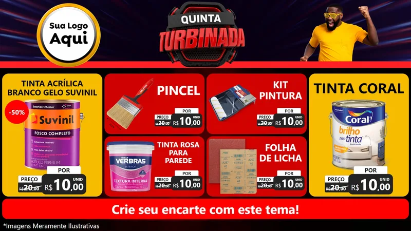 Modelo de TV para TV Horizontal com o tema Quinta Turbinada para Tintas e Ferramentas