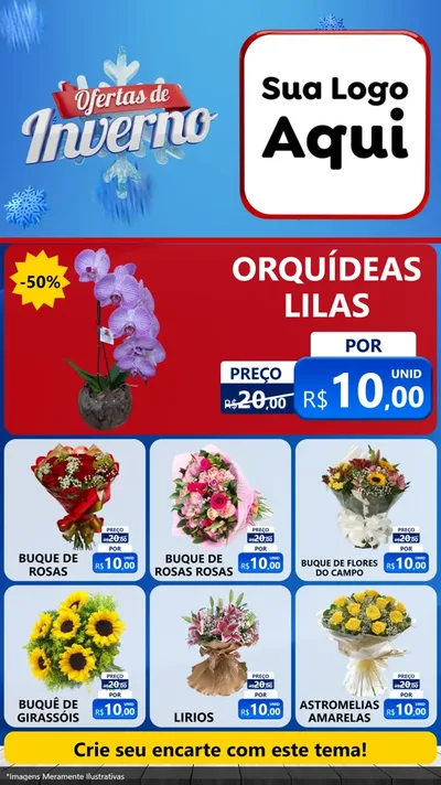 Modelo de Rede Social para Stories com o tema Ofertas de Inverno para Floricultura e jardim