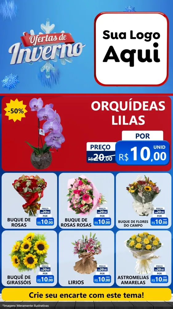Modelo de Rede Social para Stories com o tema Ofertas de Inverno para Floricultura e jardim