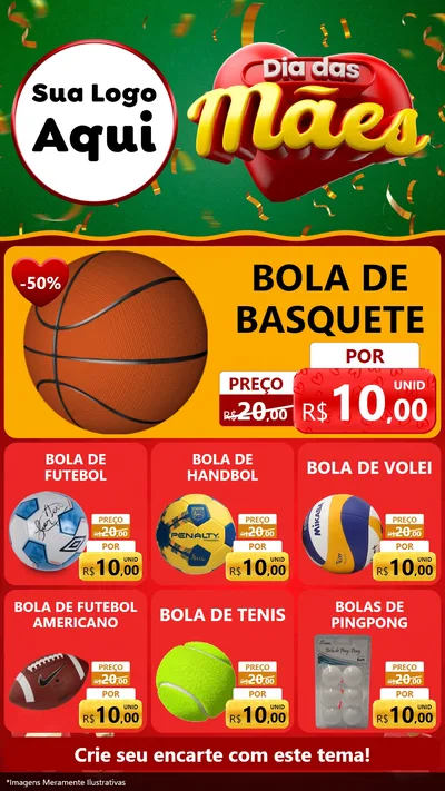Modelo de Rede Social para Stories com o tema Dia das Mães para Artigos Esportivos