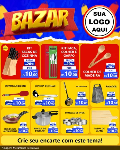 Modelo de Rede Social para Feed Instagram com o tema Bazar para Utilidades Domésticas