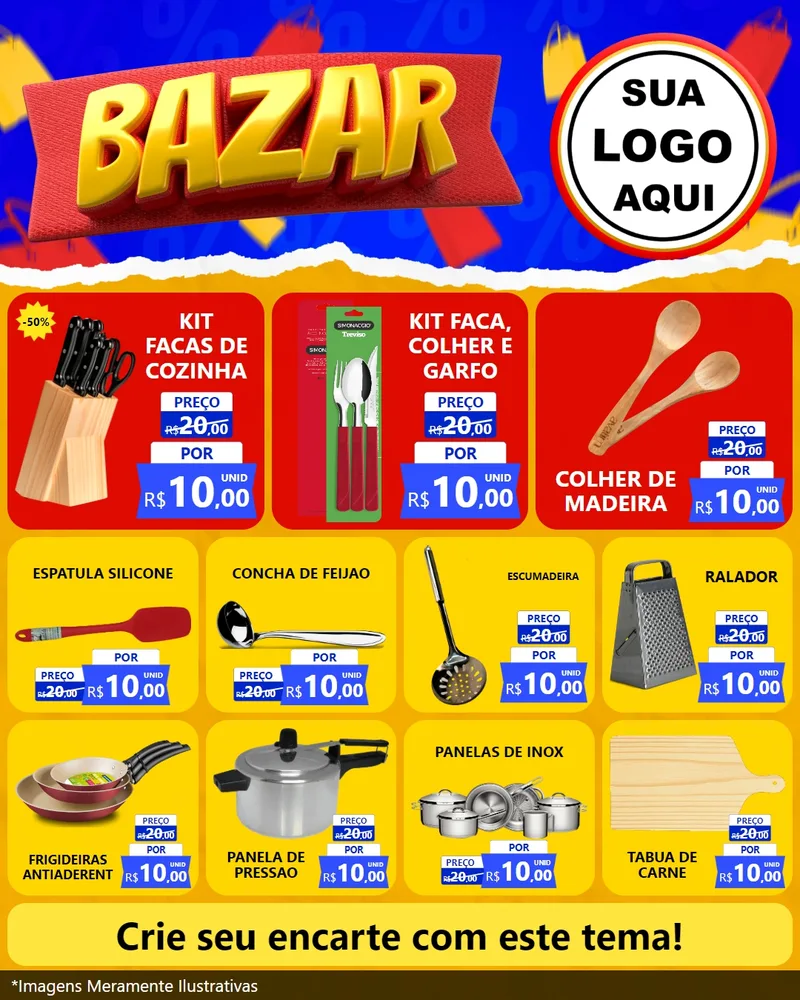 Modelo de Rede Social para Feed Instagram com o tema Bazar para Utilidades Domésticas