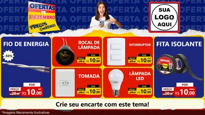Modelo de TV para TV Horizontal com o tema Ofertas de Dezembro - Preços Incríveis para Materiais Elétricos