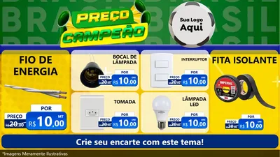 Modelo de TV para TV Horizontal com o tema Preço Campeão - Copa para Materiais Elétricos