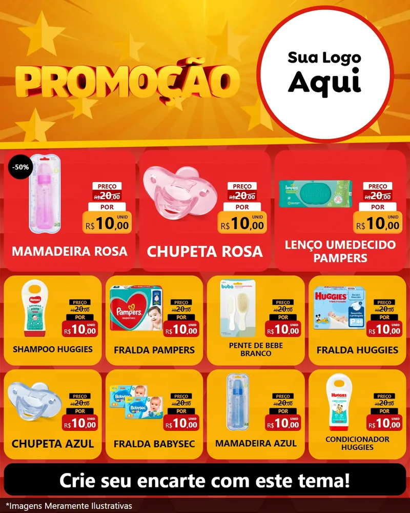 Modelo de Rede Social para Feed Instagram com o tema Promoção para Bebês