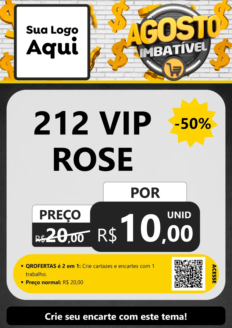 Modelo de Cartaz para Cartaz A4 Vertical com o tema Agosto imbatível para Perfumes