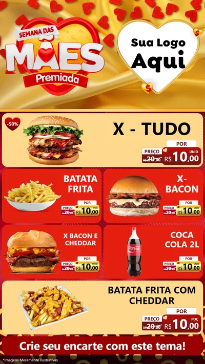 Modelo de TV para TV Vertical com o tema Semana das Mães Premiada para Hamburgueria