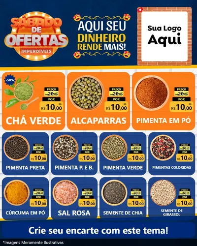 Modelo de Rede Social para Feed Instagram com o tema Sábado de Ofertas Imperdíveis para Produtos Naturais