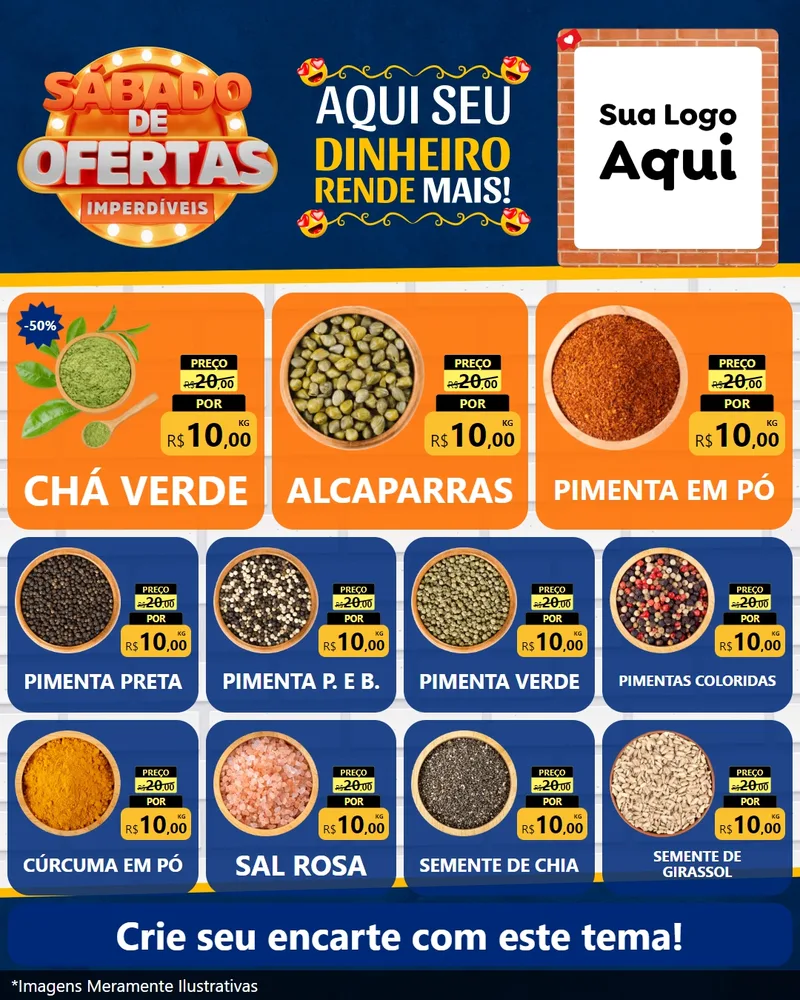 Modelo de Rede Social para Feed Instagram com o tema Sábado de Ofertas Imperdíveis para Produtos Naturais