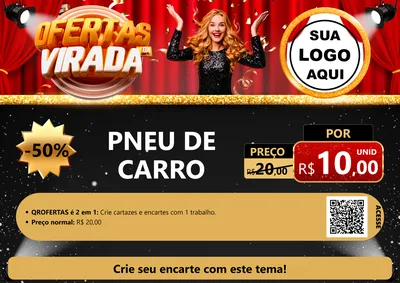 Modelo de Cartaz para Cartaz A4 Horizontal com o tema Ofertas da Virada para Auto peças
