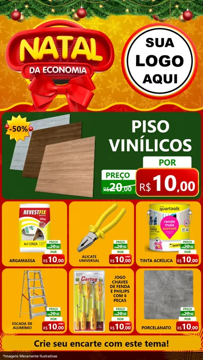 Modelo de Rede Social para Stories com o tema Natal da Economia para Material para Construção