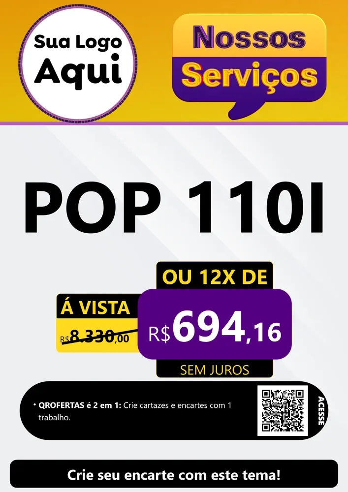 Modelo de Cartaz para Cartaz A4 Vertical com o tema Nossos Serviços para Concessionaria de Motos