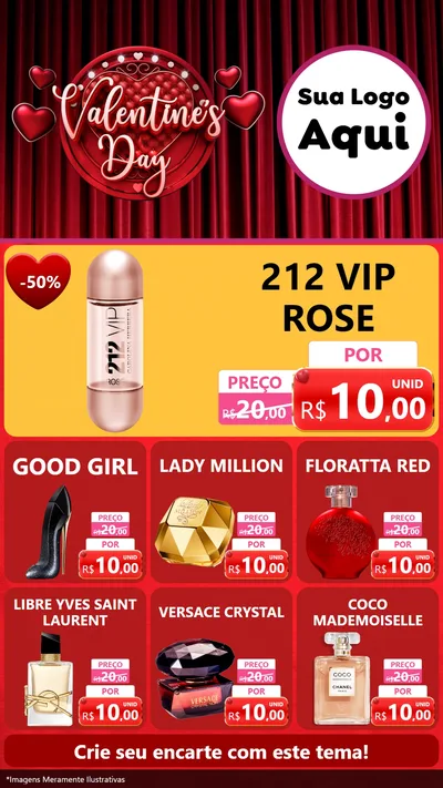 Modelo de Rede Social para Stories com o tema Valentine's Day para Perfumes