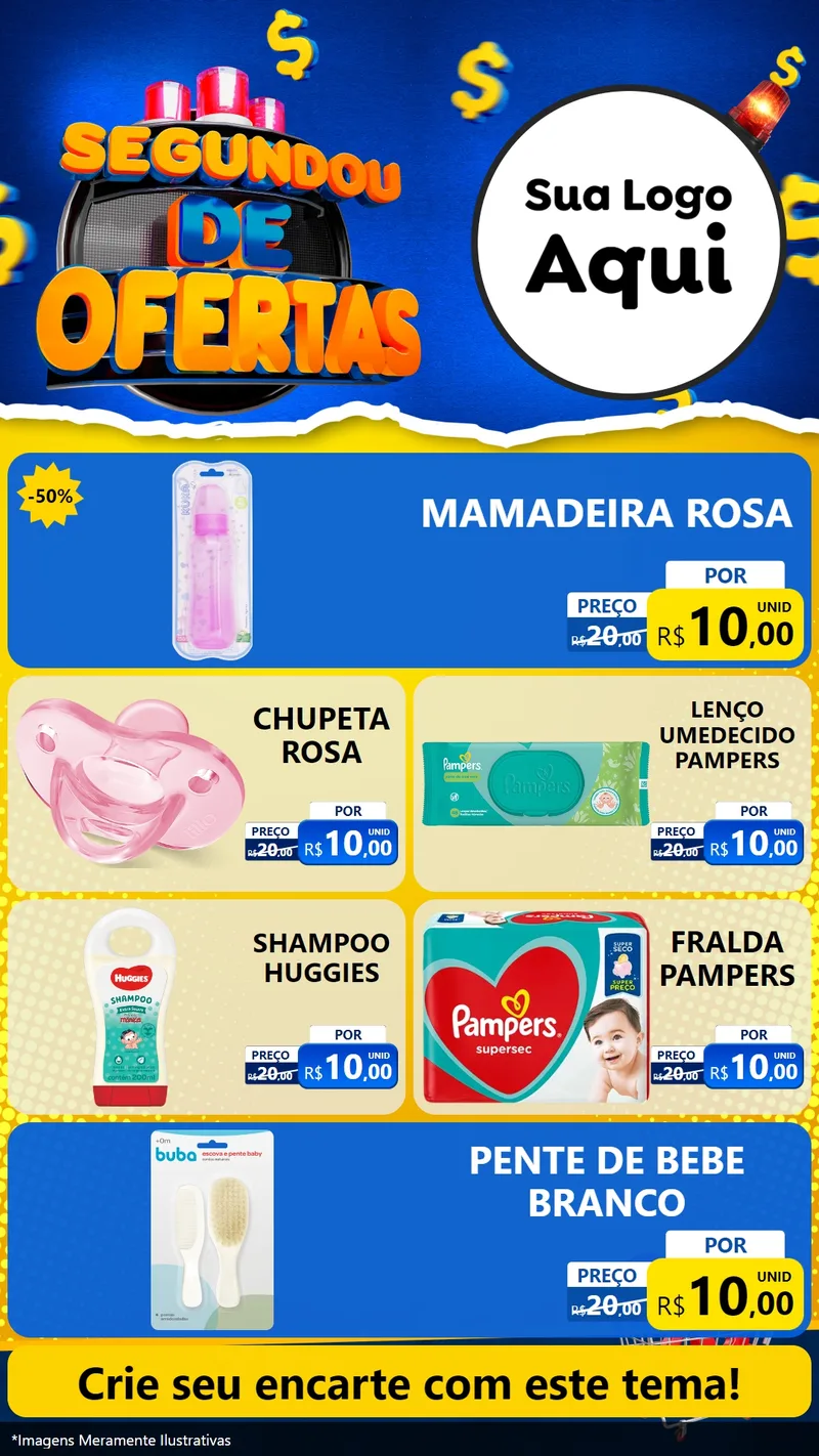 Modelo de TV para TV Vertical com o tema Segundou de Ofertas para Bebês