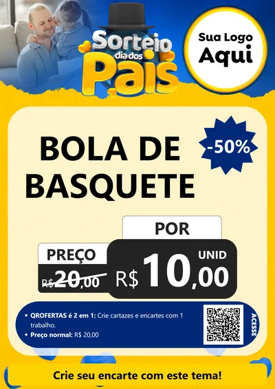 Modelo de Cartaz para Cartaz A4 Vertical com o tema Sorteio Dia Dos Pais para Artigos Esportivos