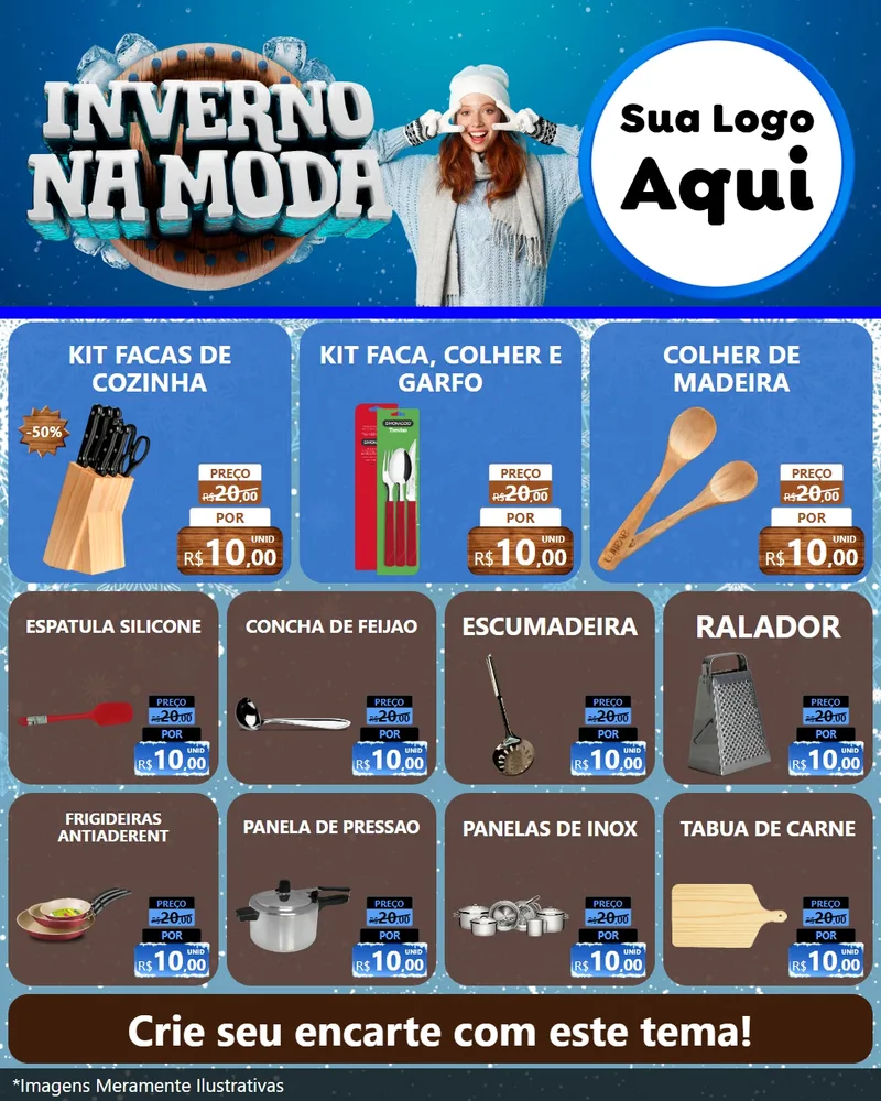 Modelo de Rede Social para Feed Instagram com o tema Inverno na Moda para Utilidades Domésticas