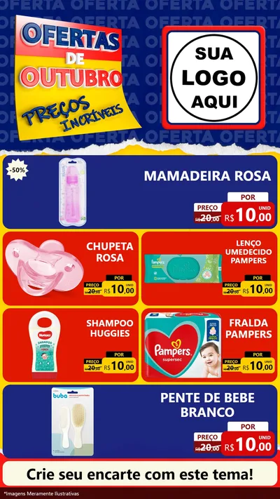 Modelo de TV para TV Vertical com o tema Ofertas de Outubro - Preços Incríveis para Bebês