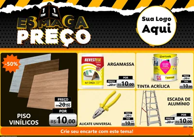 Modelo de Encarte para Encarte A4 Horizontal com o tema Esmaga Preço para Material para Construção