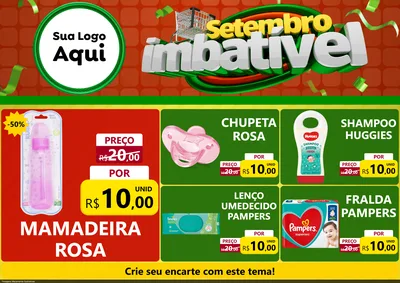 Modelo de Encarte para Encarte A4 Horizontal com o tema Setembro Imbatível para Bebês