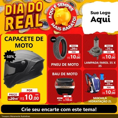 Modelo de Rede Social para Feed Facebook com o tema Dia Do Real para Moto peças