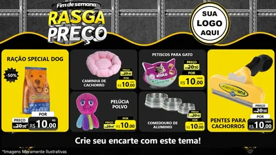 Modelo de TV para TV Horizontal com o tema Fim de Semana Rasga Preço para Pet Shop