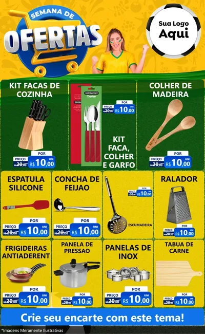 Modelo de Encarte para Encarte Grande com o tema Semana de Ofertas - Copa para Utilidades Domésticas