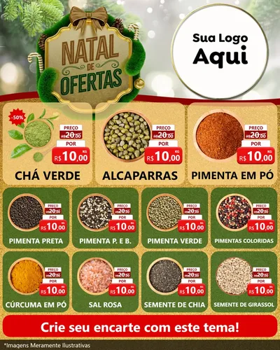 Modelo de Rede Social para Feed Instagram com o tema Ofertas de Natal para Produtos Naturais