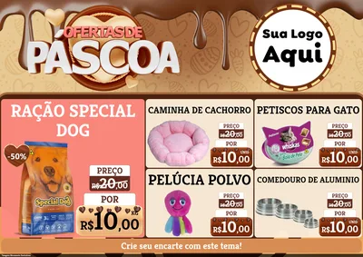 Modelo de Encarte para Encarte A4 Horizontal com o tema Ofertas de Páscoa para Pet Shop