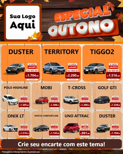Modelo de Rede Social para Feed Instagram com o tema Especial Outono para Concessionaria de Carros