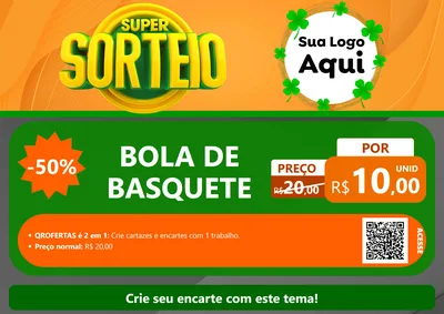 Modelo de Cartaz para Cartaz A4 Horizontal com o tema Super Sorteio para Artigos Esportivos