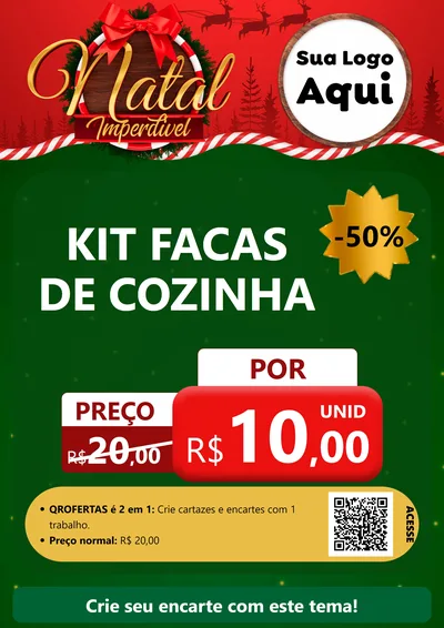 Modelo de Cartaz para Cartaz A4 Vertical com o tema Natal Imperdível para Utilidades Domésticas