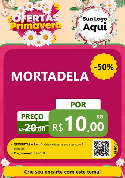 Modelo de Cartaz para Cartaz A4 Vertical com o tema Ofertas de Primavera para Frios e Laticínios