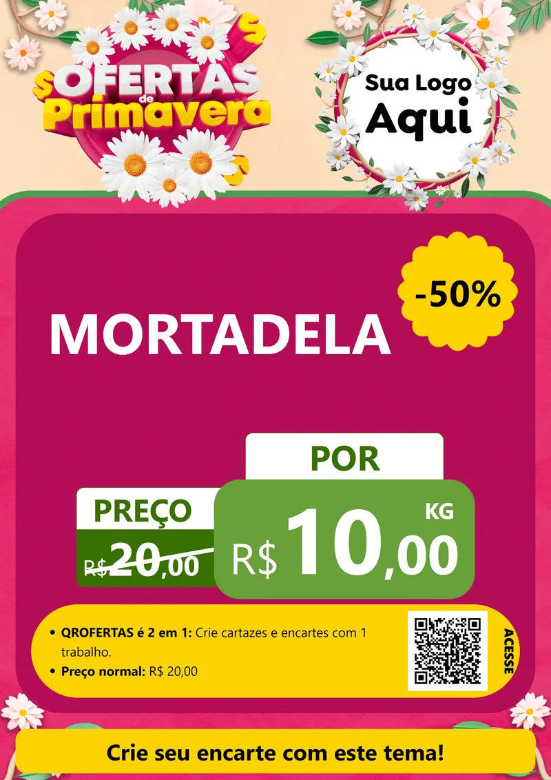 Modelo de Cartaz para Cartaz A4 Vertical com o tema Ofertas de Primavera para Frios e Laticínios