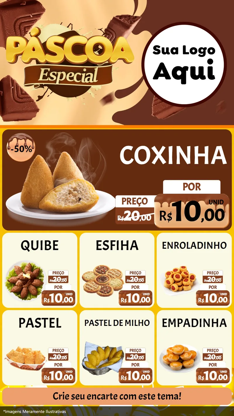 Modelo de Rede Social para Stories com o tema Páscoa Especial para Salgadaria